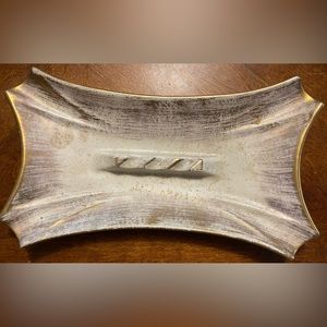 Old Harger ashtray gold tweed 22k gold